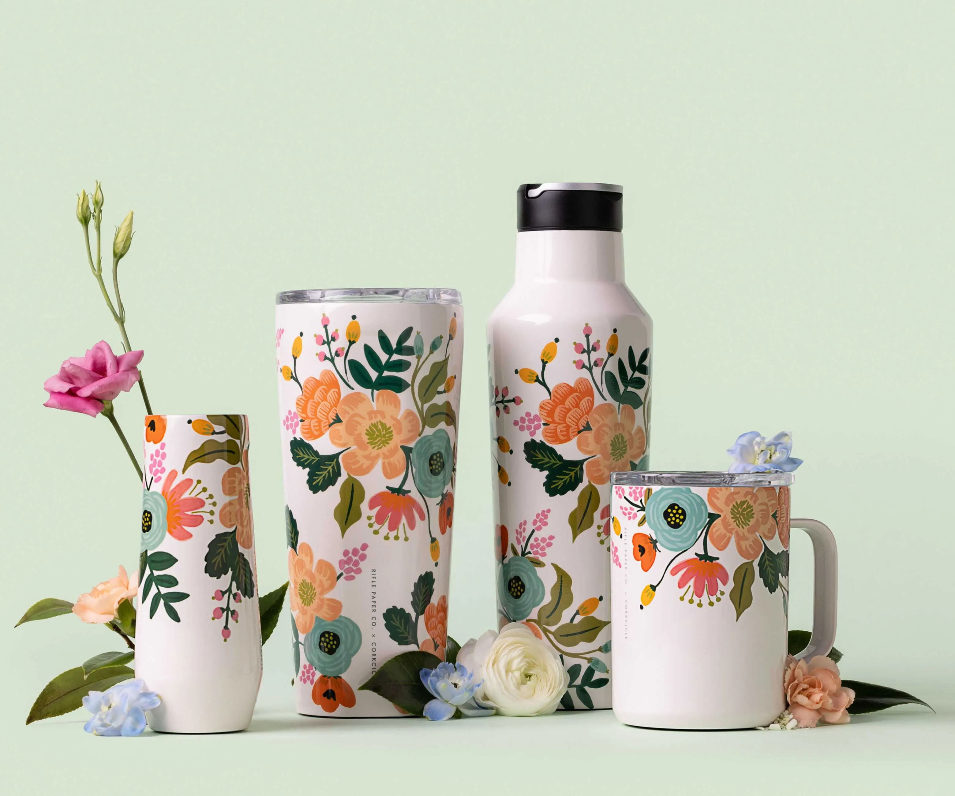 24 oz. Tumbler - Lively Floral Cream