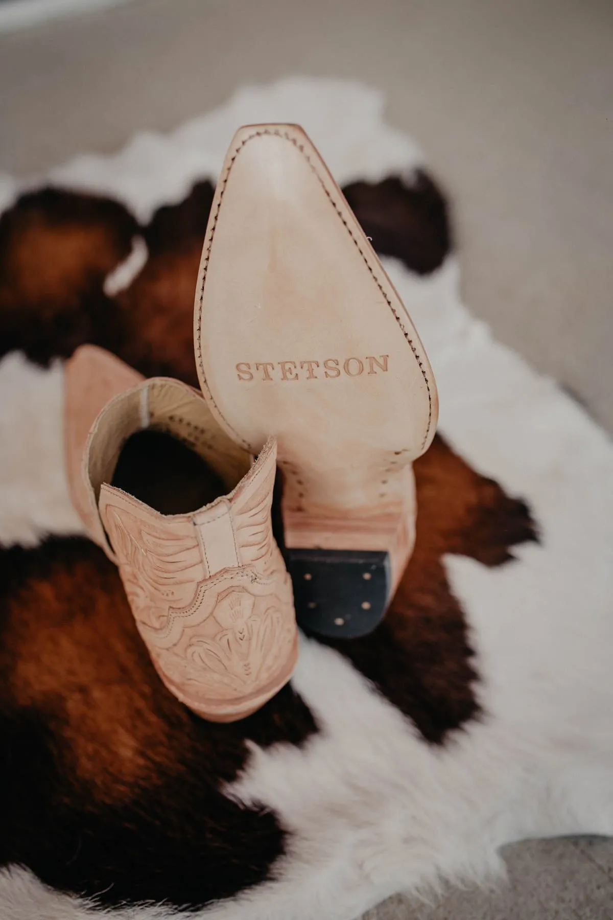 'Aviana' Stetson Fully Tooled Leather Snip Toe Ankle Booties (6 - 11)