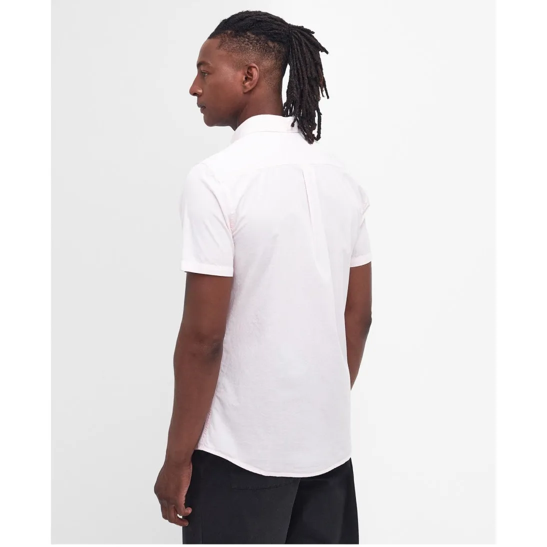 Barbour Crest Poplin Tailored Short Sleeve Shirt MSH5468PI51 Pink