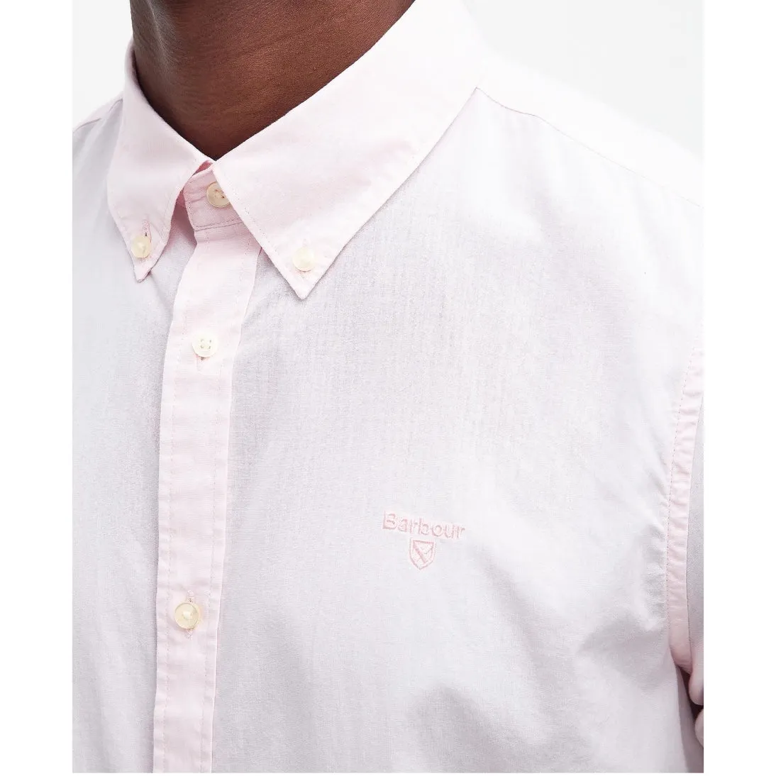 Barbour Crest Poplin Tailored Short Sleeve Shirt MSH5468PI51 Pink