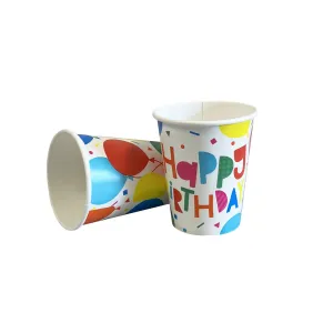 Birthday Colorful Balloon 9oz Cup - 96 Cups/Case or 8 Cups/Pack