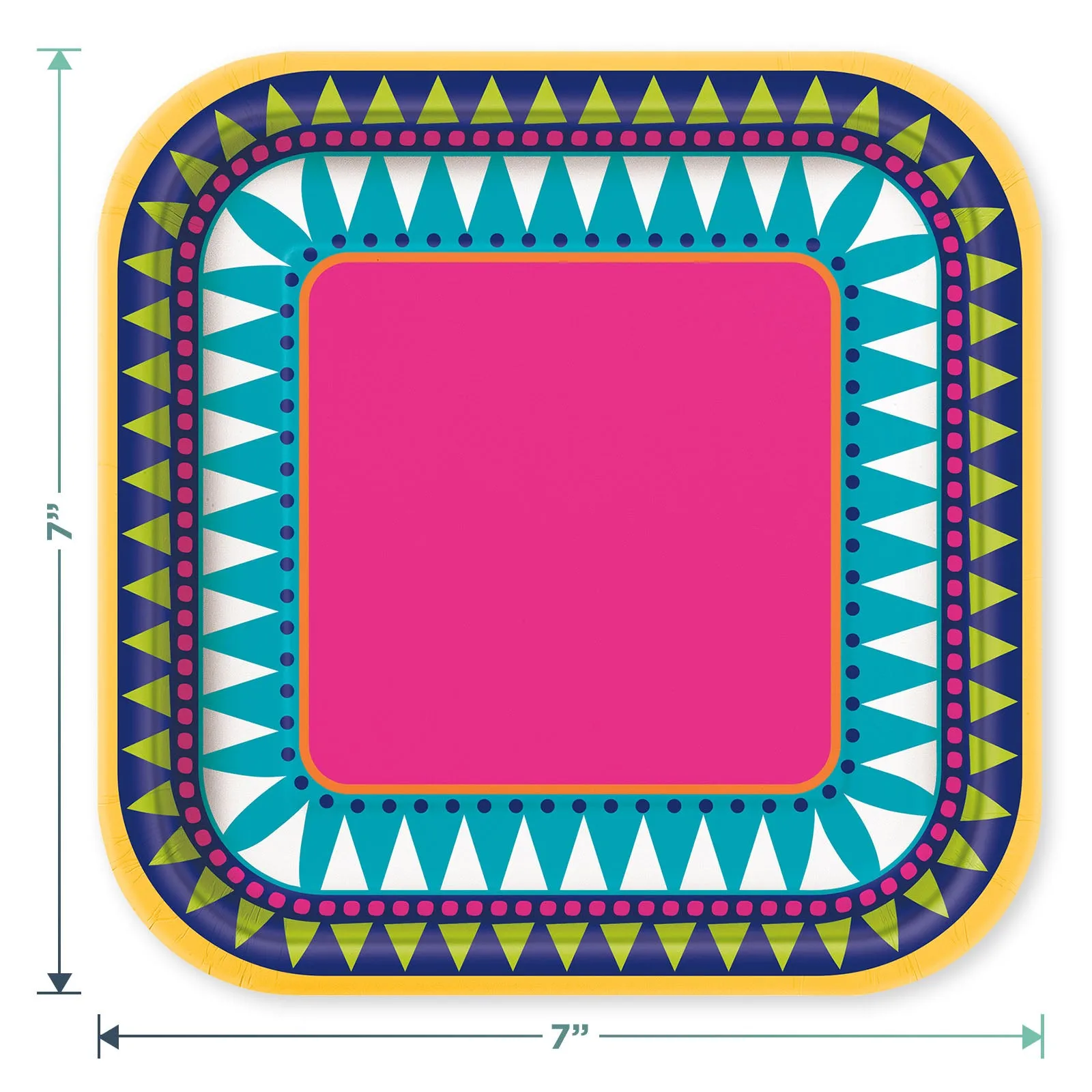 Blue Fiesta Party Paper Dessert Plates, Napkins, Cups, Table Cover,, and Tissue Hanging Decorations (Serves 16)