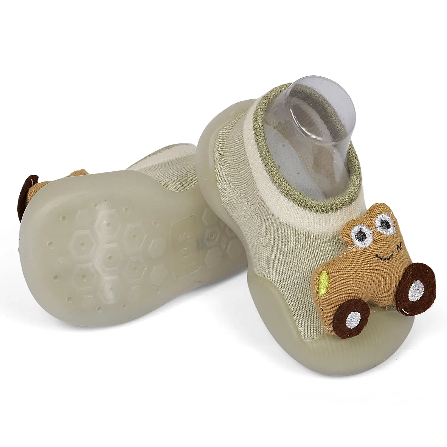 Car Rattle Anti-Skid Slip-On Rubber Sole Shoes - Green