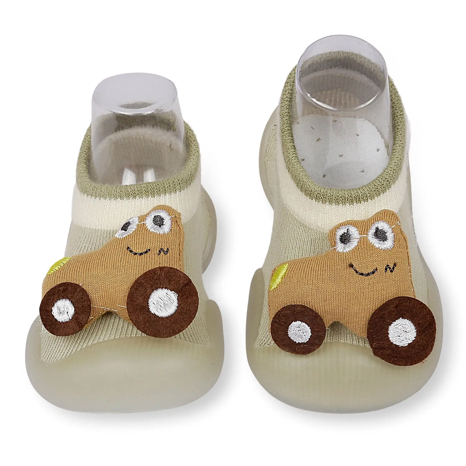 Car Rattle Anti-Skid Slip-On Rubber Sole Shoes - Green
