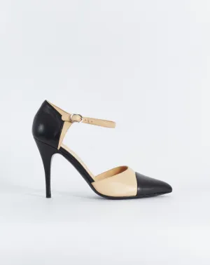 Chanel high heel mary janes, black & beige, 39