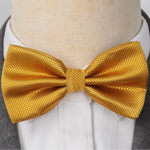 Classy Men Gold Deluxe Pre-Tied Bow Tie
