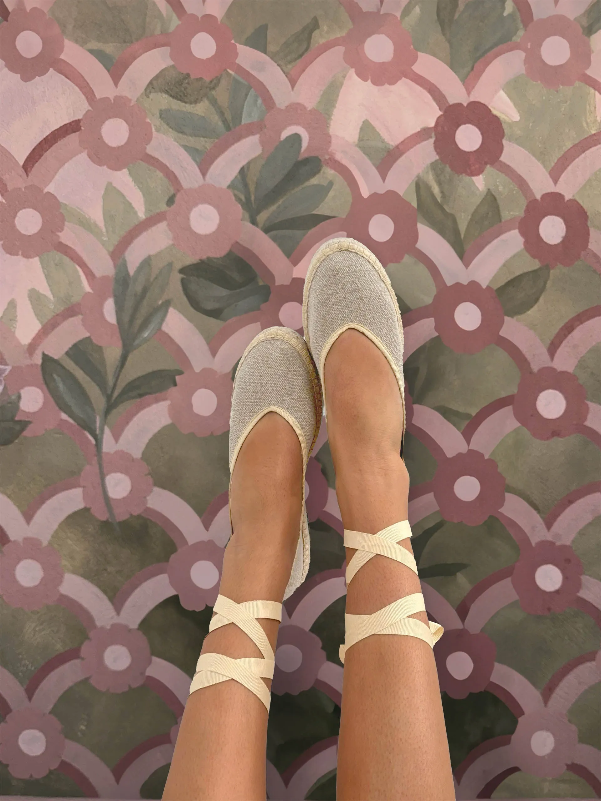 Cream Summer swing flats