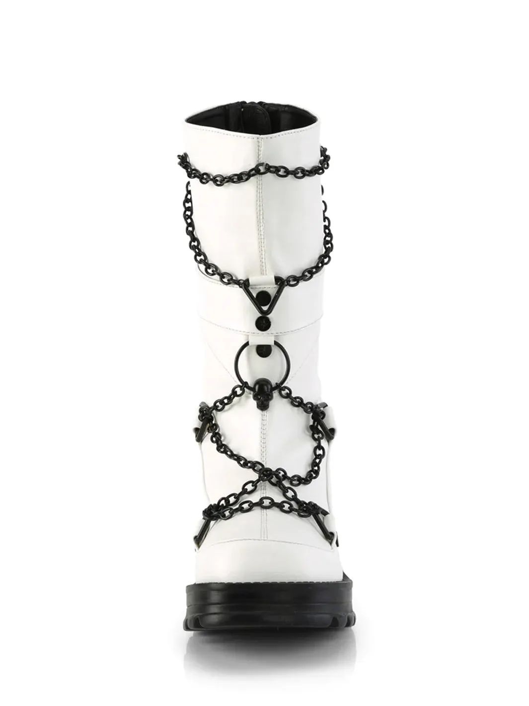 DEMONIA BRATTY-120 - WHITE VEGAN LEATHER ✰ PRE ORDER ✰