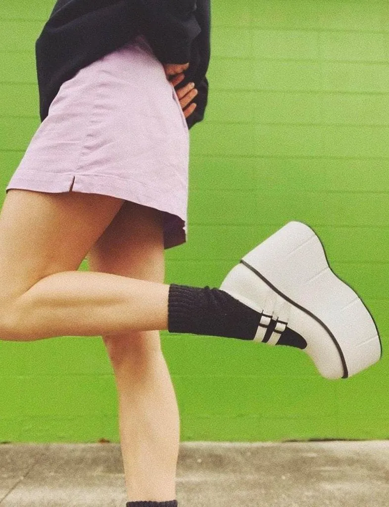 DEMONIA KERA-08 PLATFORM MARYJANES - WHITE VEGAN LEATHER ✰ PRE ORDER ✰