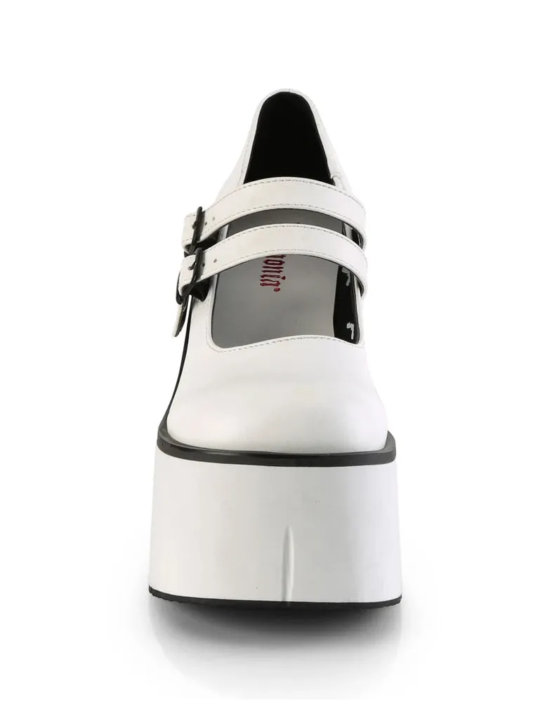 DEMONIA KERA-08 PLATFORM MARYJANES - WHITE VEGAN LEATHER ✰ PRE ORDER ✰