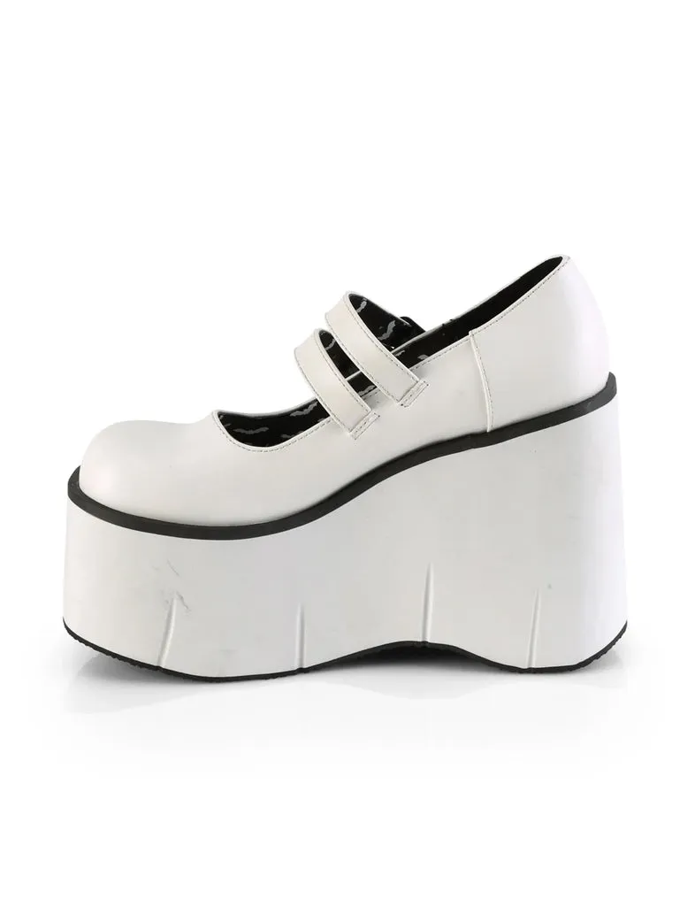 DEMONIA KERA-08 PLATFORM MARYJANES - WHITE VEGAN LEATHER ✰ PRE ORDER ✰