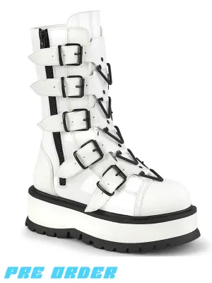 DEMONIA SLACKER-160 - WHITE PATENT ✰ PRE ORDER ✰