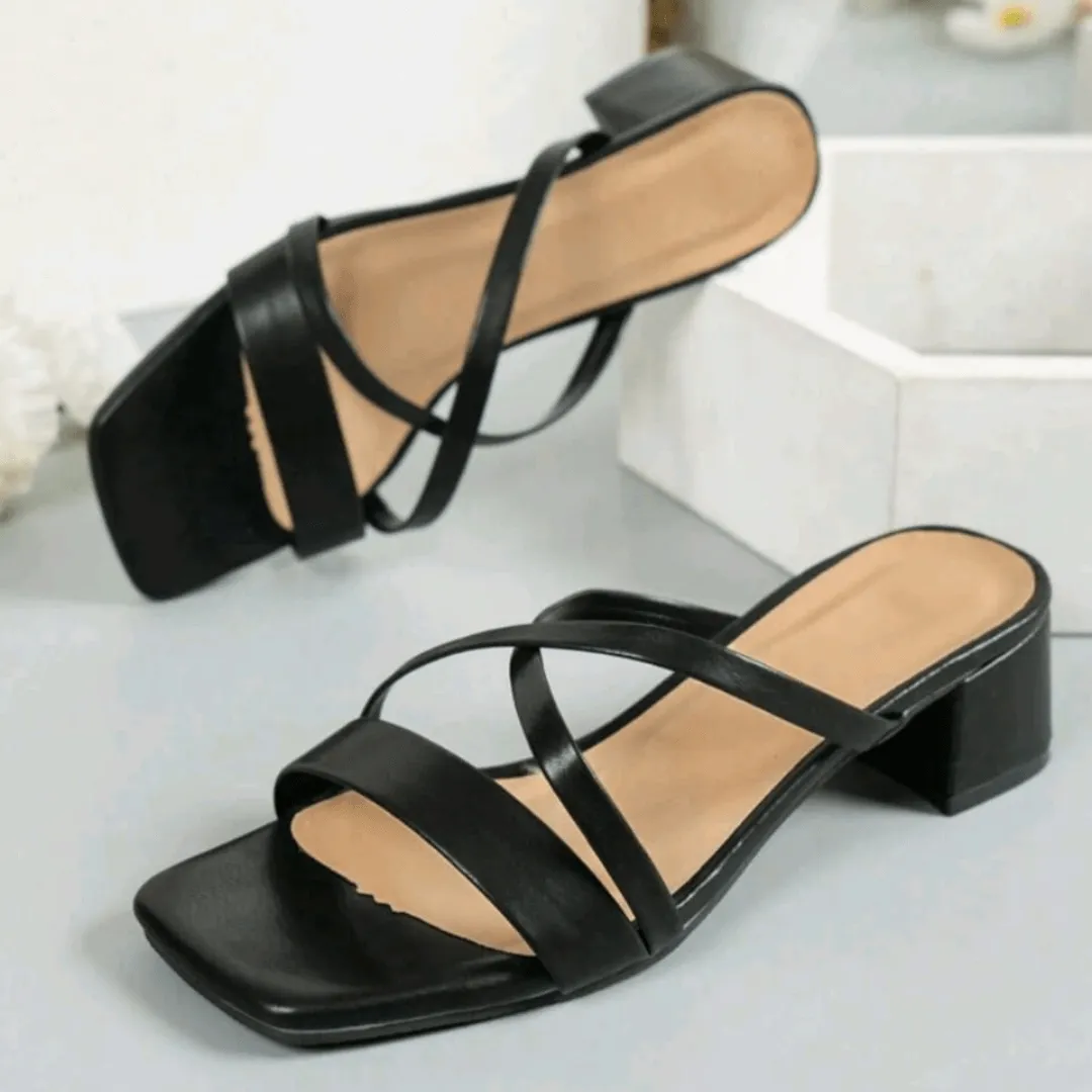 Elegant Strappy Chunky Heeled