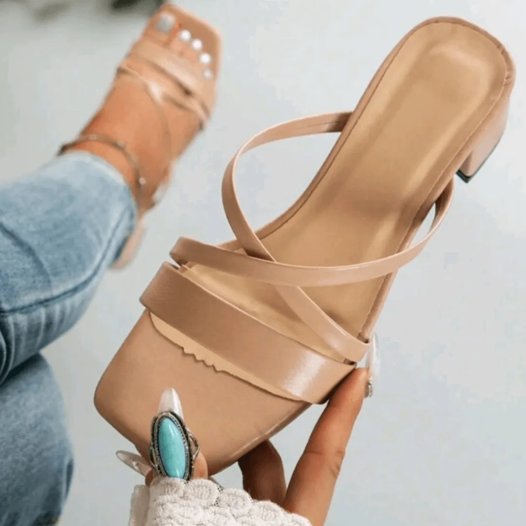 Elegant Strappy Chunky Heeled