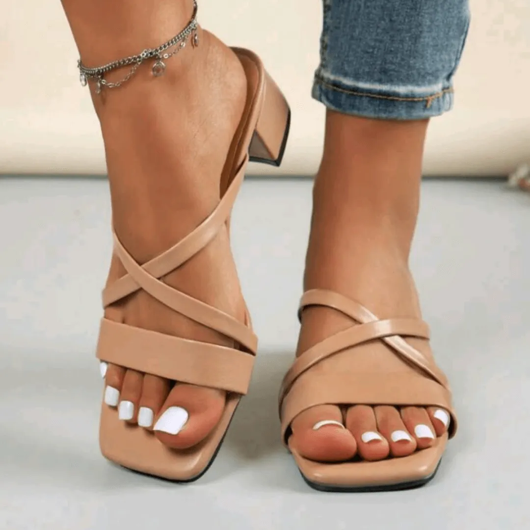 Elegant Strappy Chunky Heeled