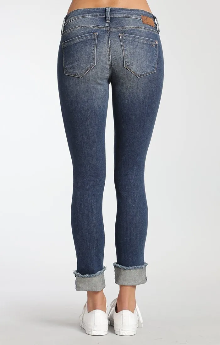 ERICA CUFFED SKINNY IN INDIGO RIPPED VINTAGE