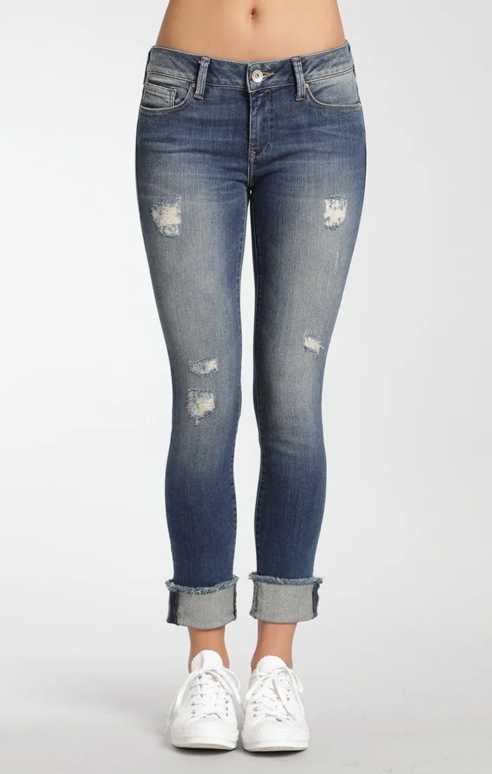 ERICA CUFFED SKINNY IN INDIGO RIPPED VINTAGE