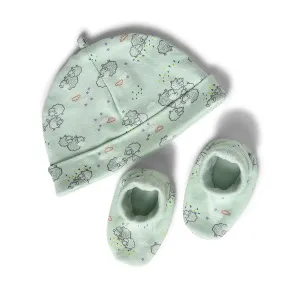 Frosty'z Knitted Interlock Cap & Booties Set