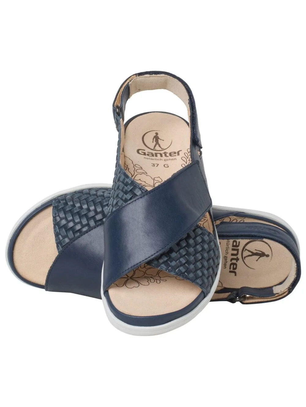 Ganter strappy sandals, navy blue