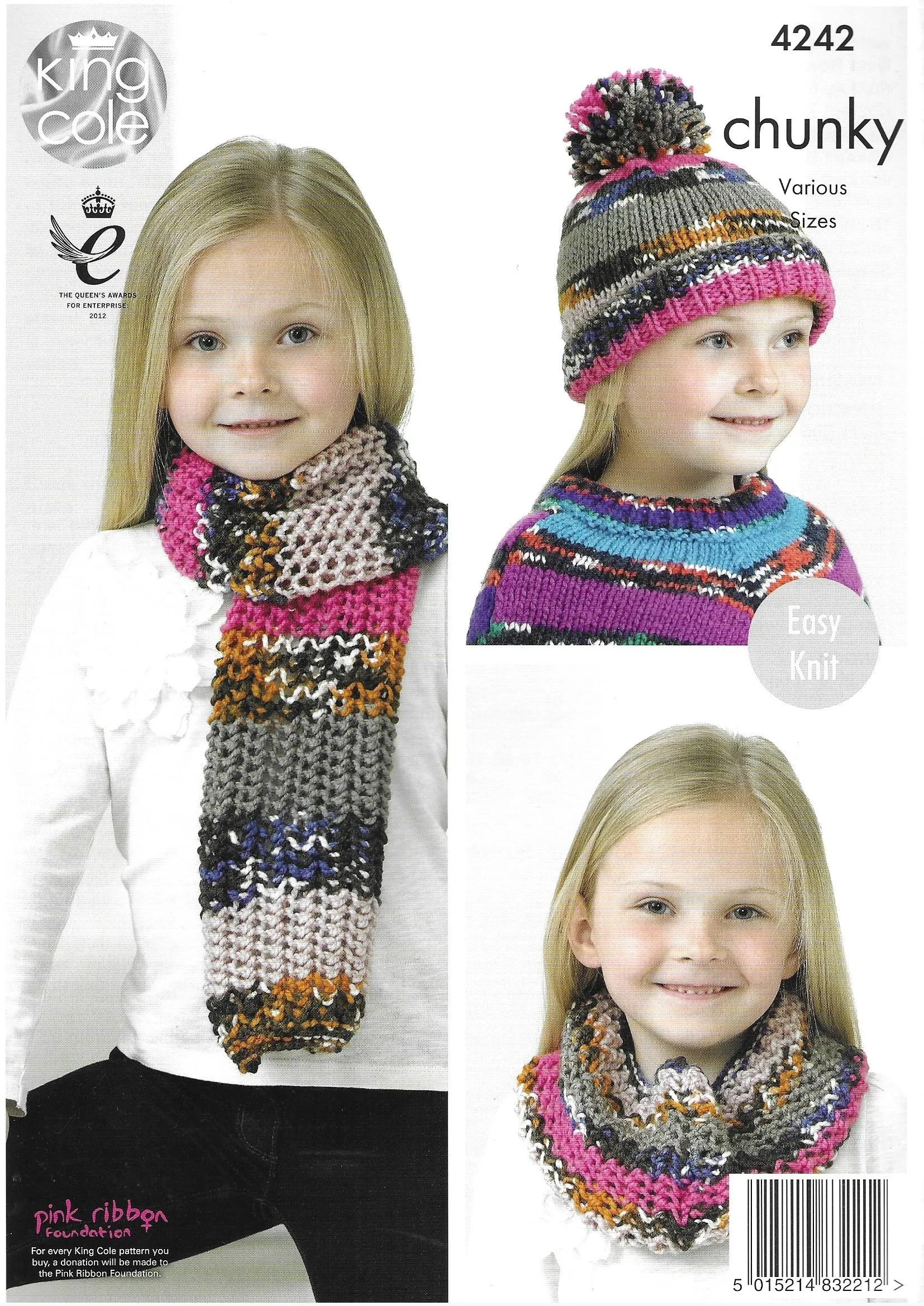 King Cole 4242 Poncho, Snood, Scarf & Hat Chunky Knitting Pattern