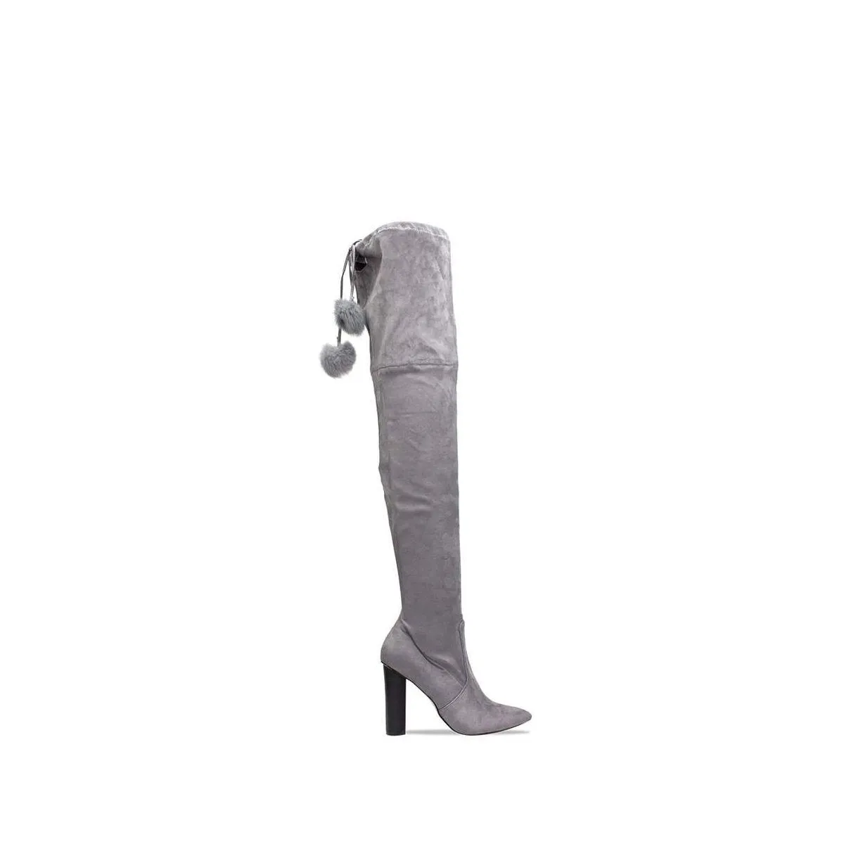 Lauren High Heel Over Knee Pom Pom Boot