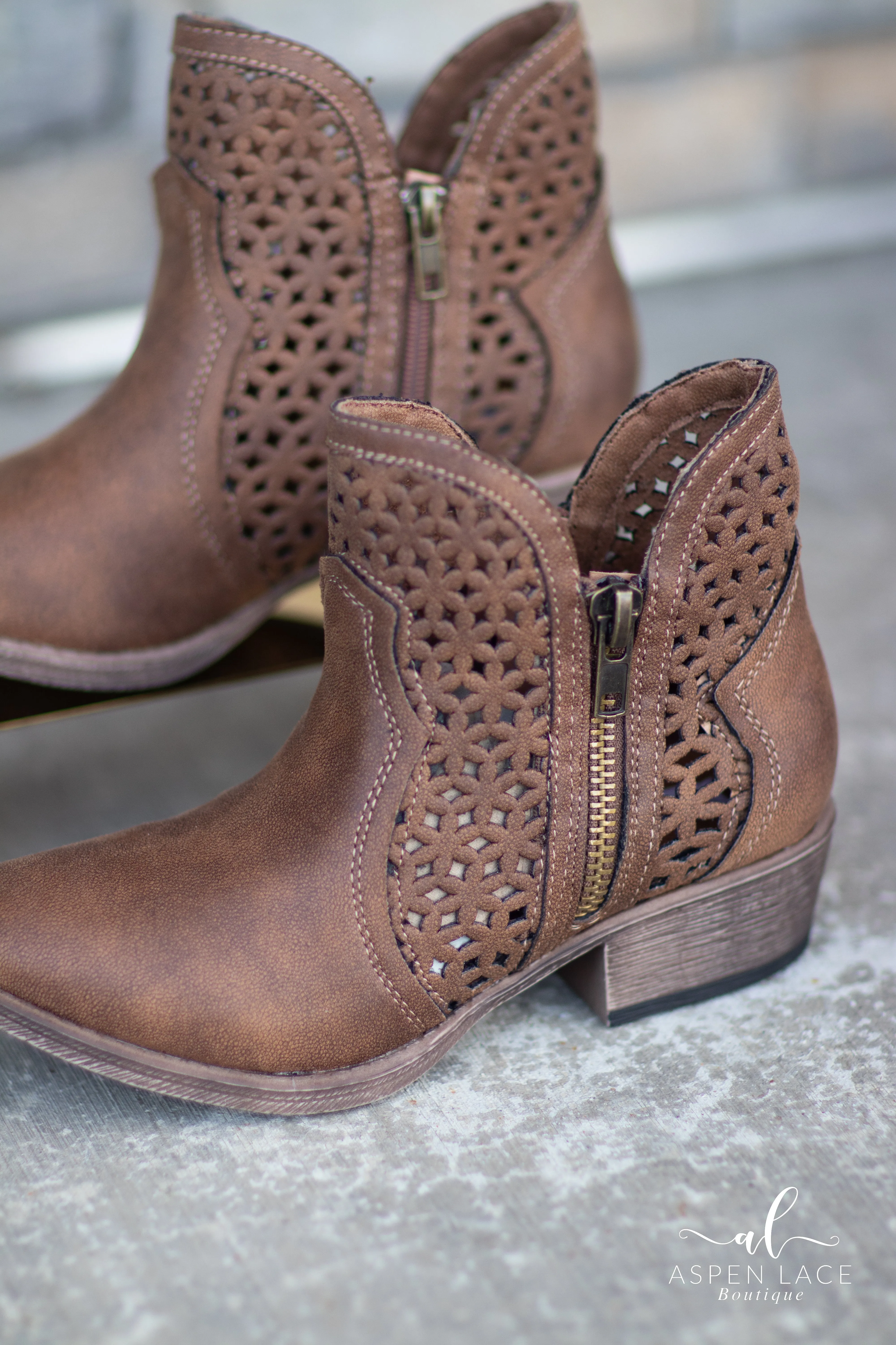 Leah Booties (Tan)