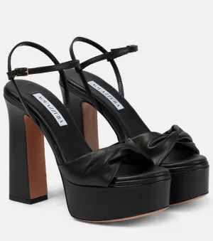 Leather platform sandals Twist Plateau 120 Aquazzura, black
