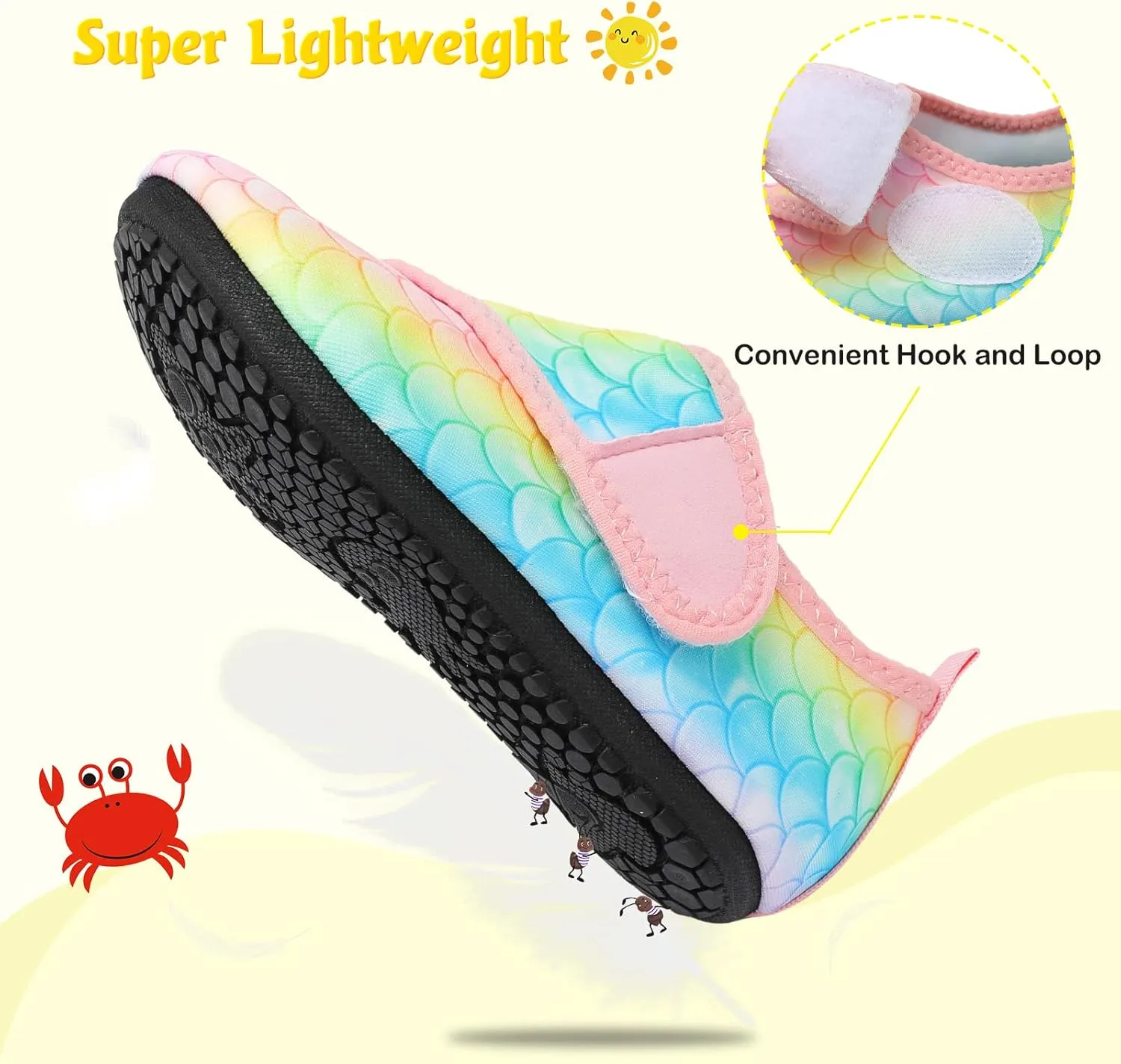 LeIsfIt Toddler Water Shoes Girls Boys Swim Beach Shoes Barefoot Aqua Socks Kids Non-Slip Water Socks