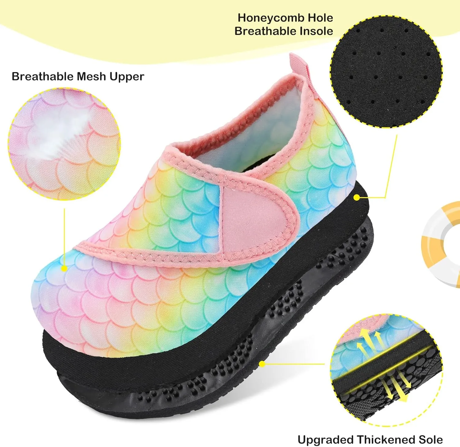 LeIsfIt Toddler Water Shoes Girls Boys Swim Beach Shoes Barefoot Aqua Socks Kids Non-Slip Water Socks