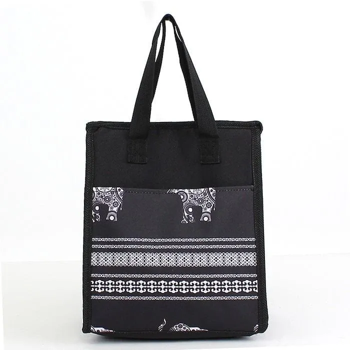 LT11-1505 Green Swirl Print Lunch Tote Bag