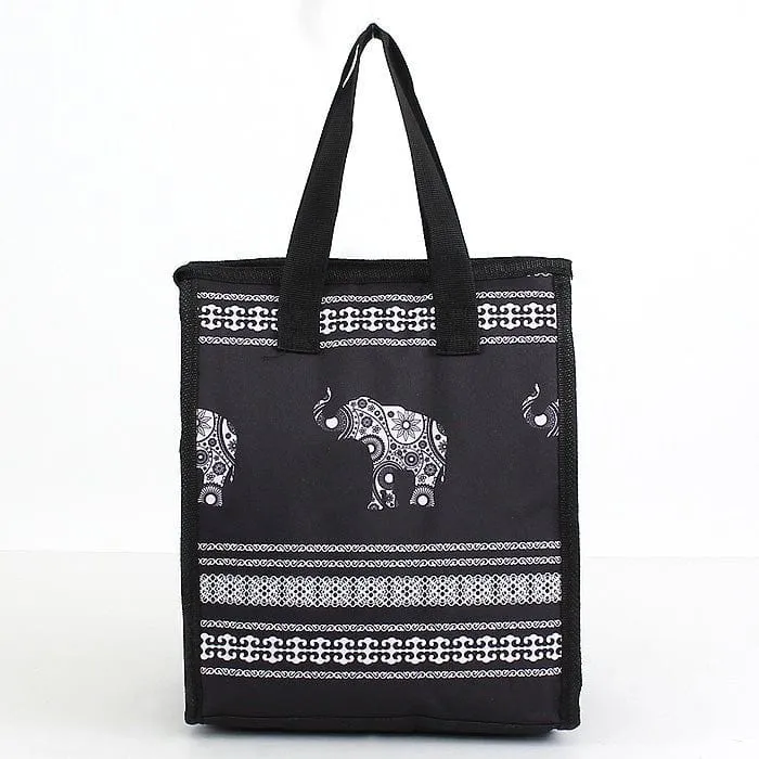 LT11-1505 Green Swirl Print Lunch Tote Bag
