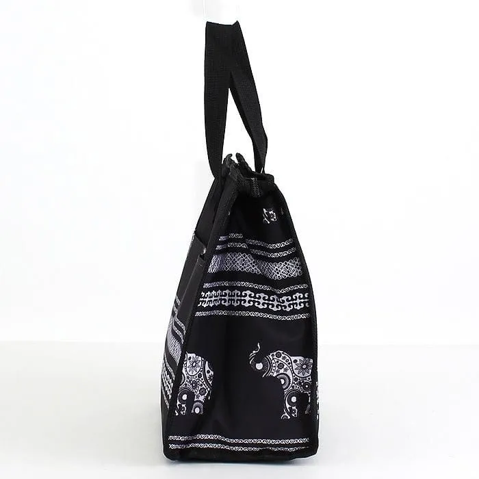LT11-1505 Green Swirl Print Lunch Tote Bag