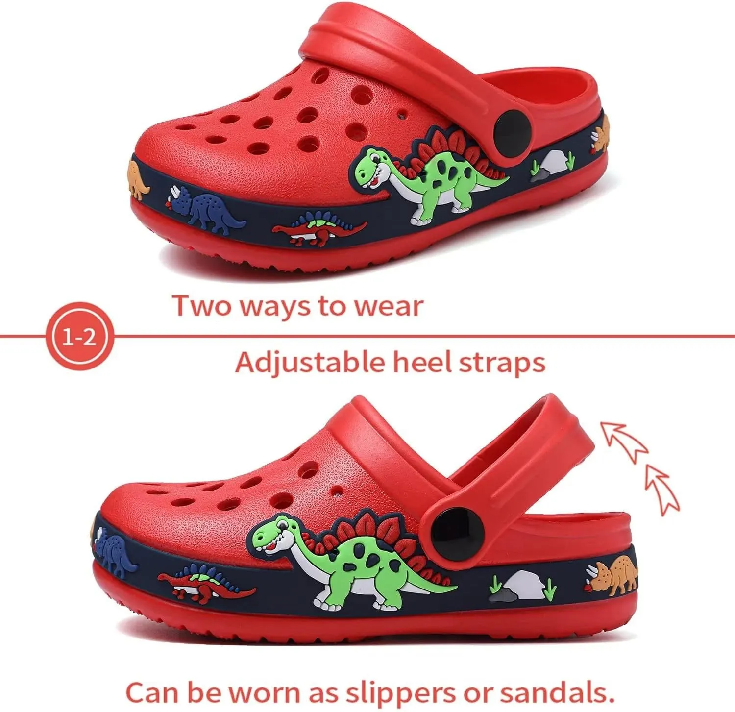 OHSNMAKSL Toddler Clog Slippers Garden Sandals Slip On Water Shoes Sneakers Cartoon Slides for Boys and Girls Children Beach Pool Shower