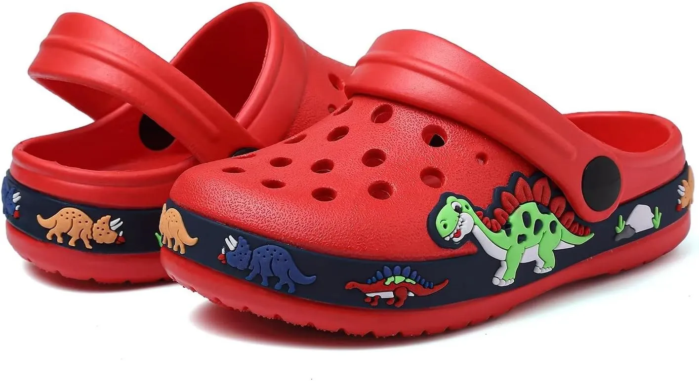 OHSNMAKSL Toddler Clog Slippers Garden Sandals Slip On Water Shoes Sneakers Cartoon Slides for Boys and Girls Children Beach Pool Shower