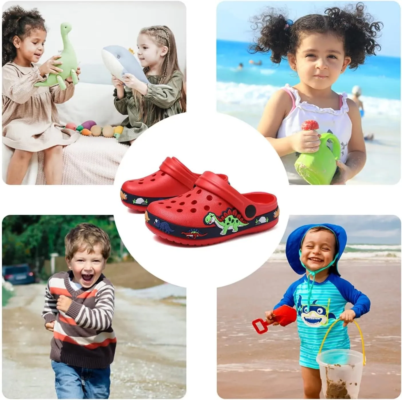 OHSNMAKSL Toddler Clog Slippers Garden Sandals Slip On Water Shoes Sneakers Cartoon Slides for Boys and Girls Children Beach Pool Shower