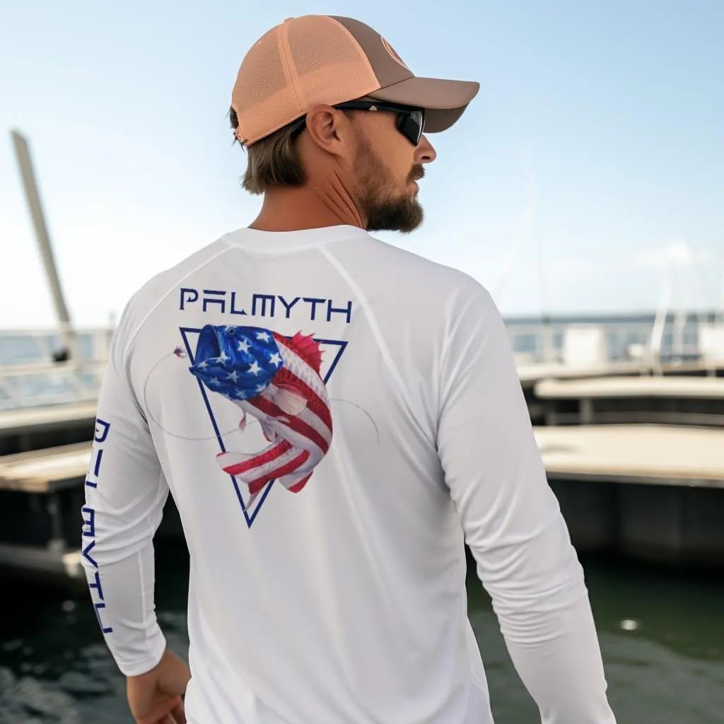 Palmyth Fishing Shirts for Men Long Sleeve UPF 50  T Shirt Sun Protection Tee