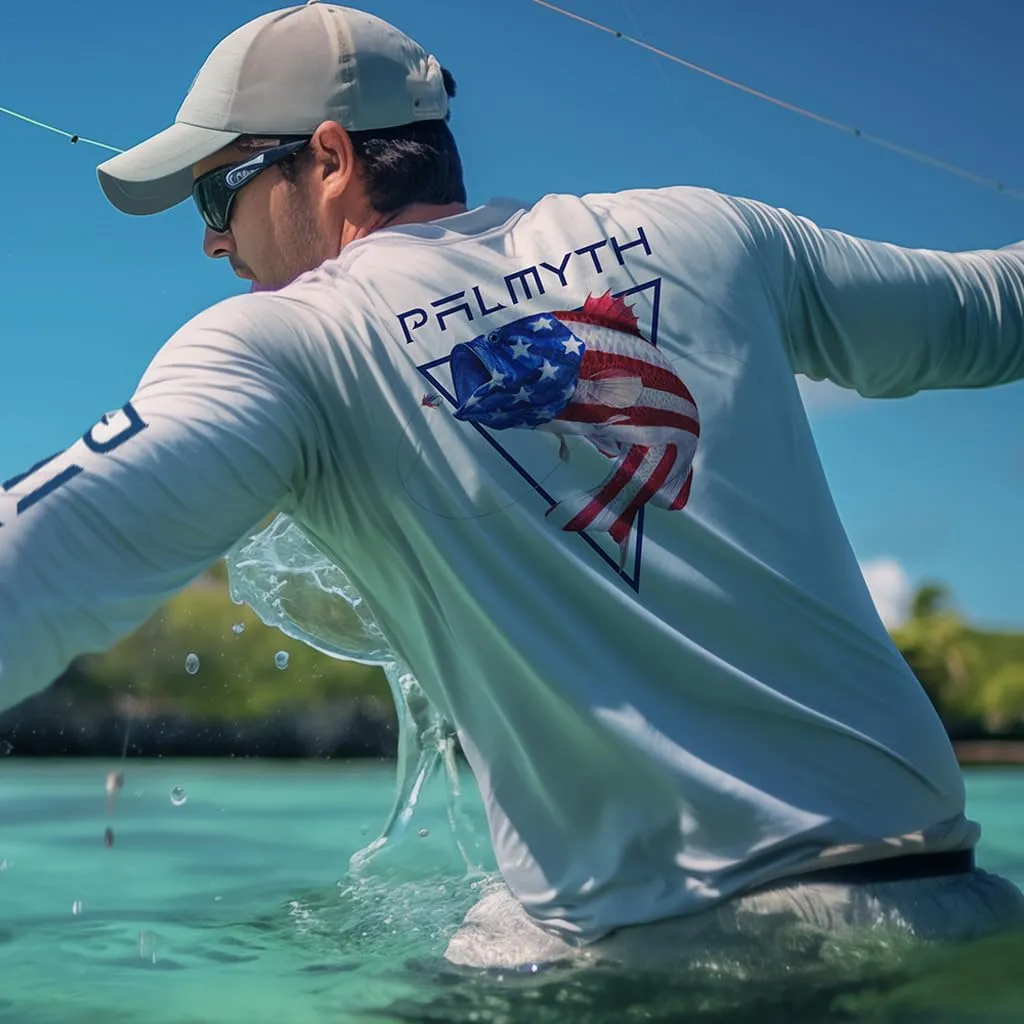 Palmyth Fishing Shirts for Men Long Sleeve UPF 50  T Shirt Sun Protection Tee
