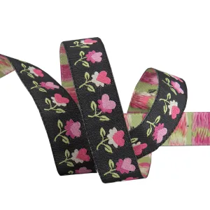 Pink Heart Flowers-Mary Engelbreit-5/8" by the yd