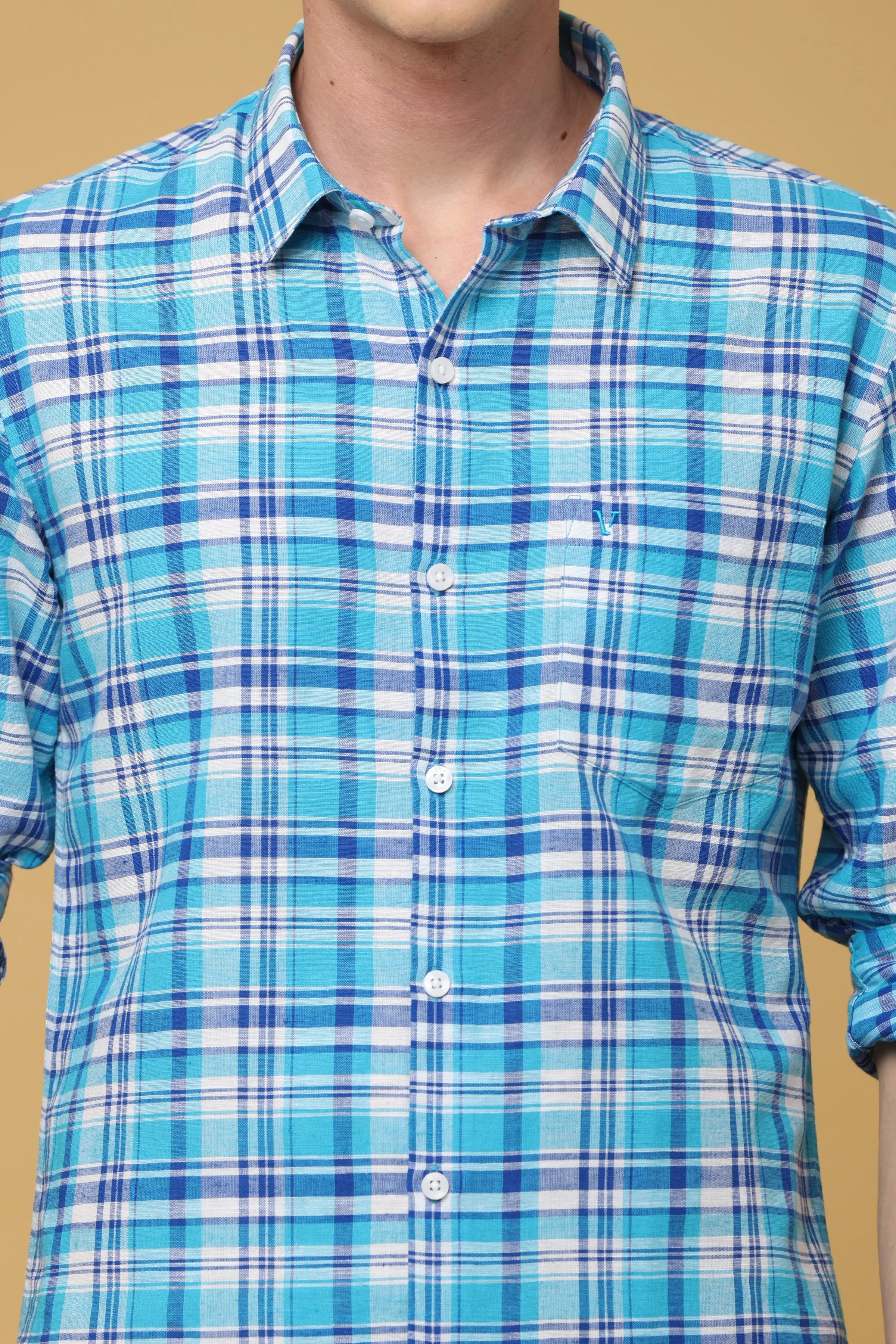 Premium Aqua Blue Cotton Shirt