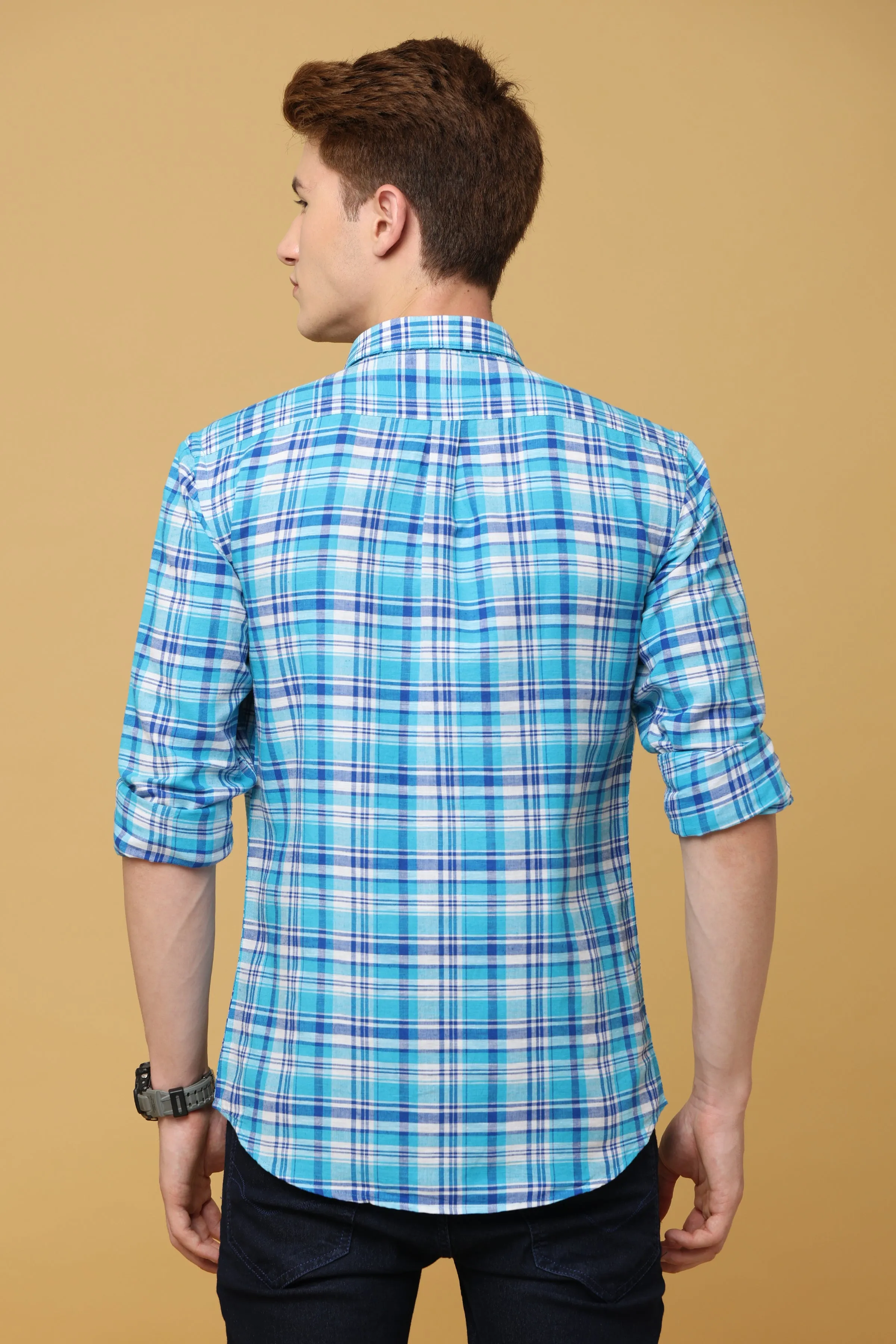 Premium Aqua Blue Cotton Shirt