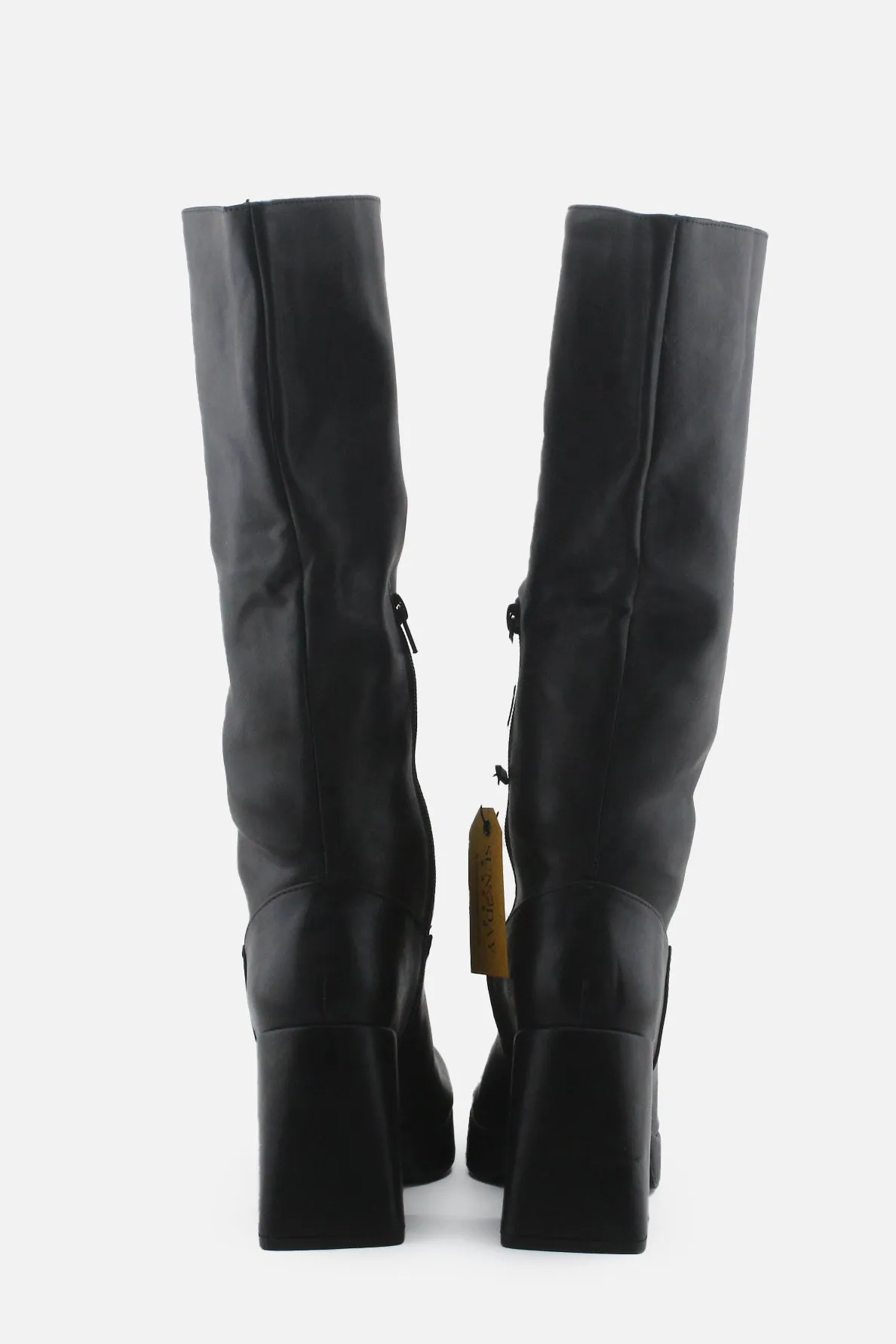 Pull & bear Zipper Block Knee High Boots | 100% Authentic Leather