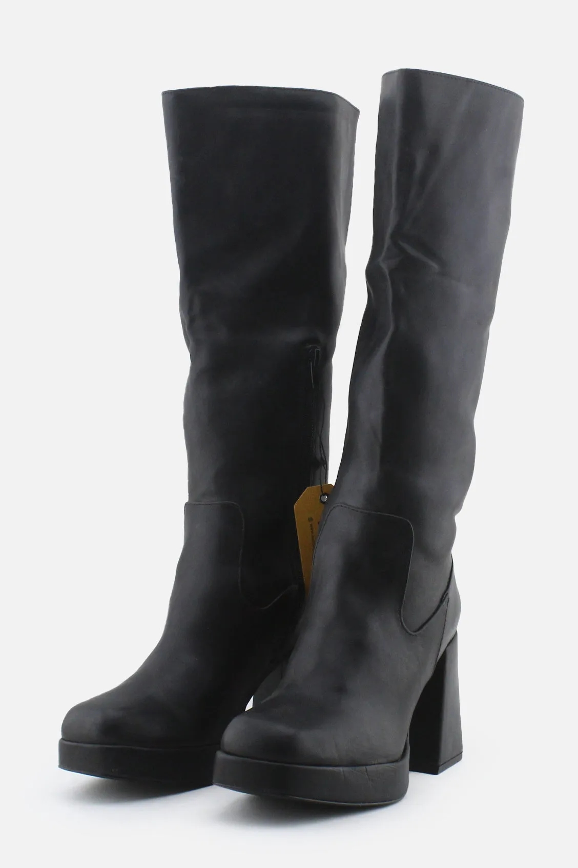Pull & bear Zipper Block Knee High Boots | 100% Authentic Leather