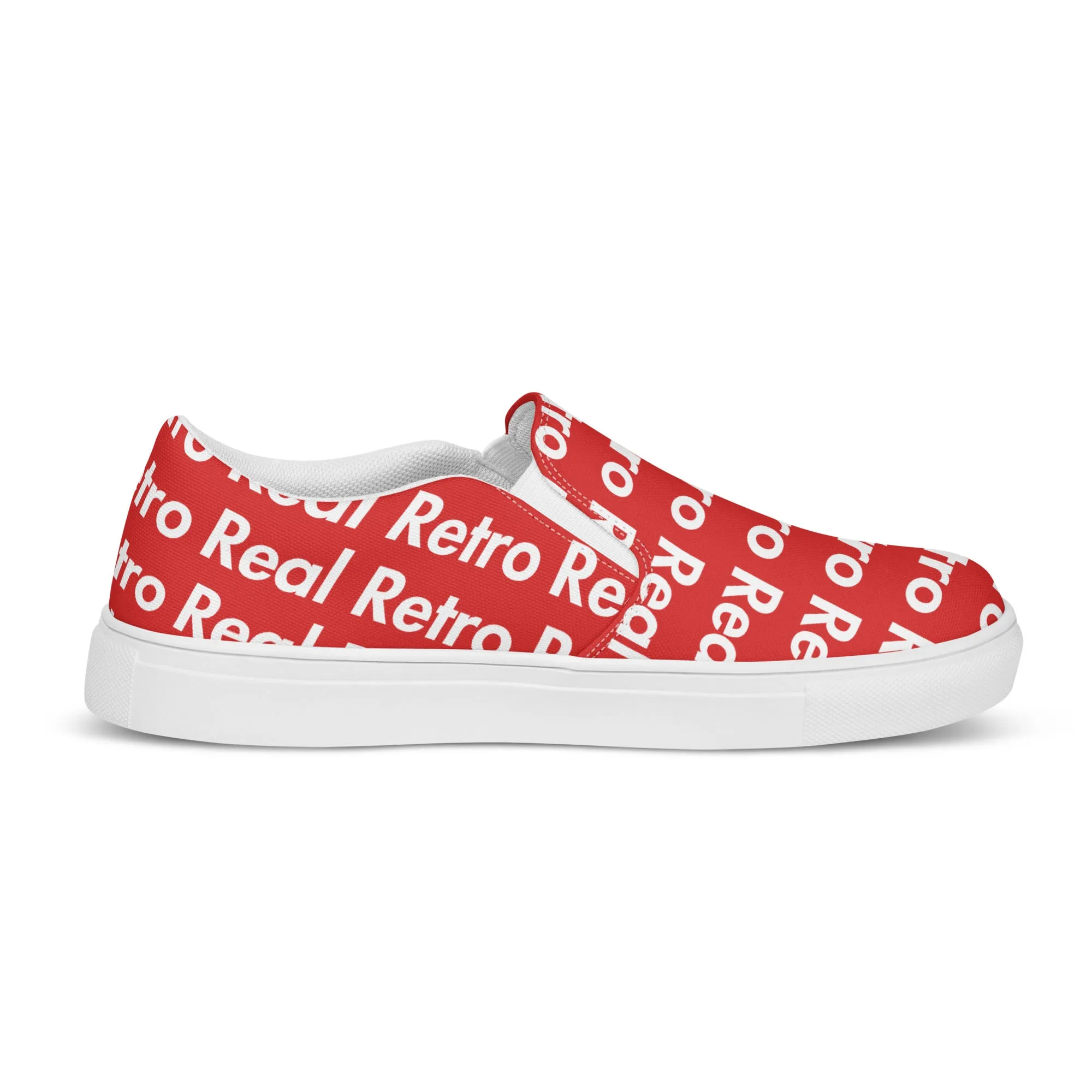 Real Retro Red Men’s slip-on canvas shoes