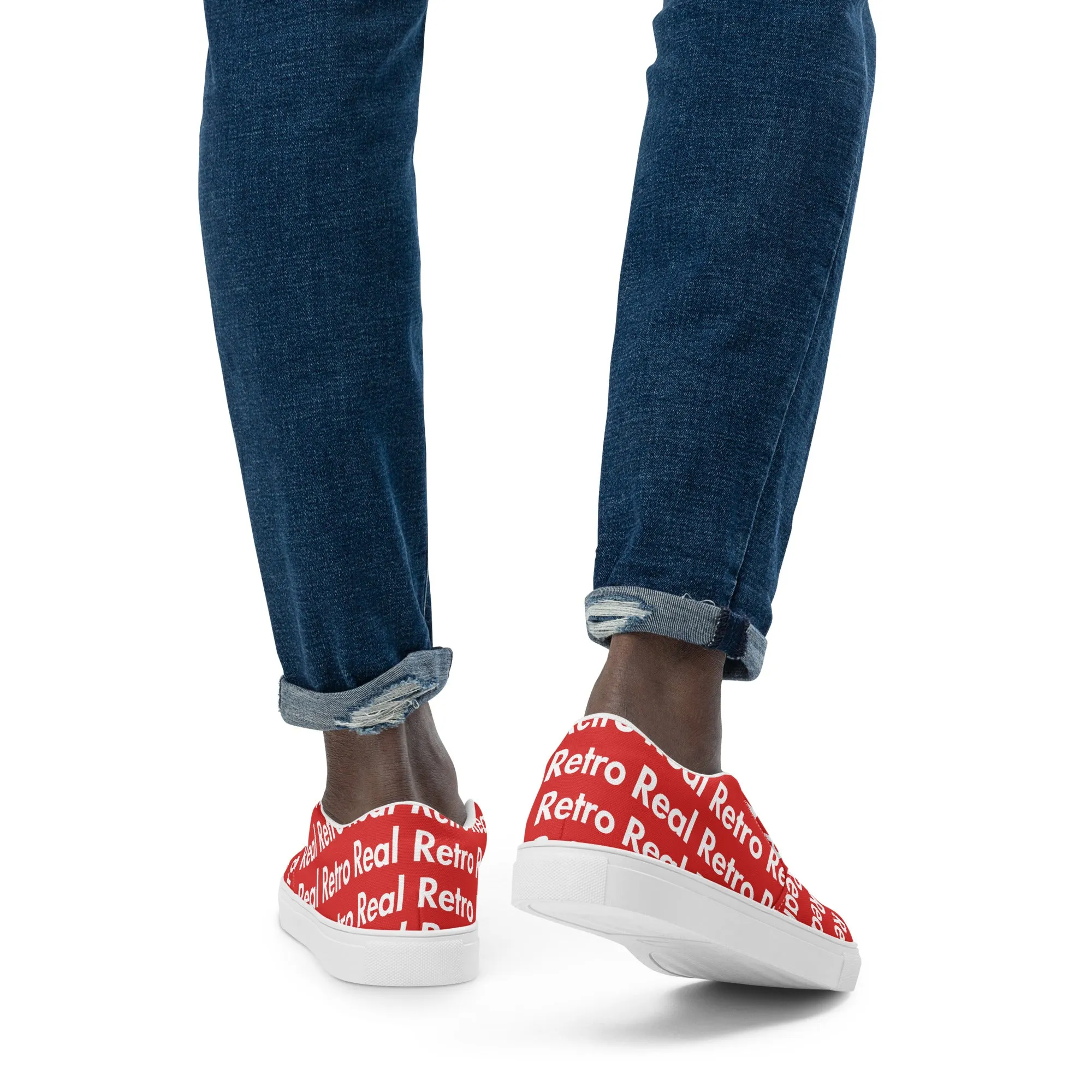 Real Retro Red Men’s slip-on canvas shoes