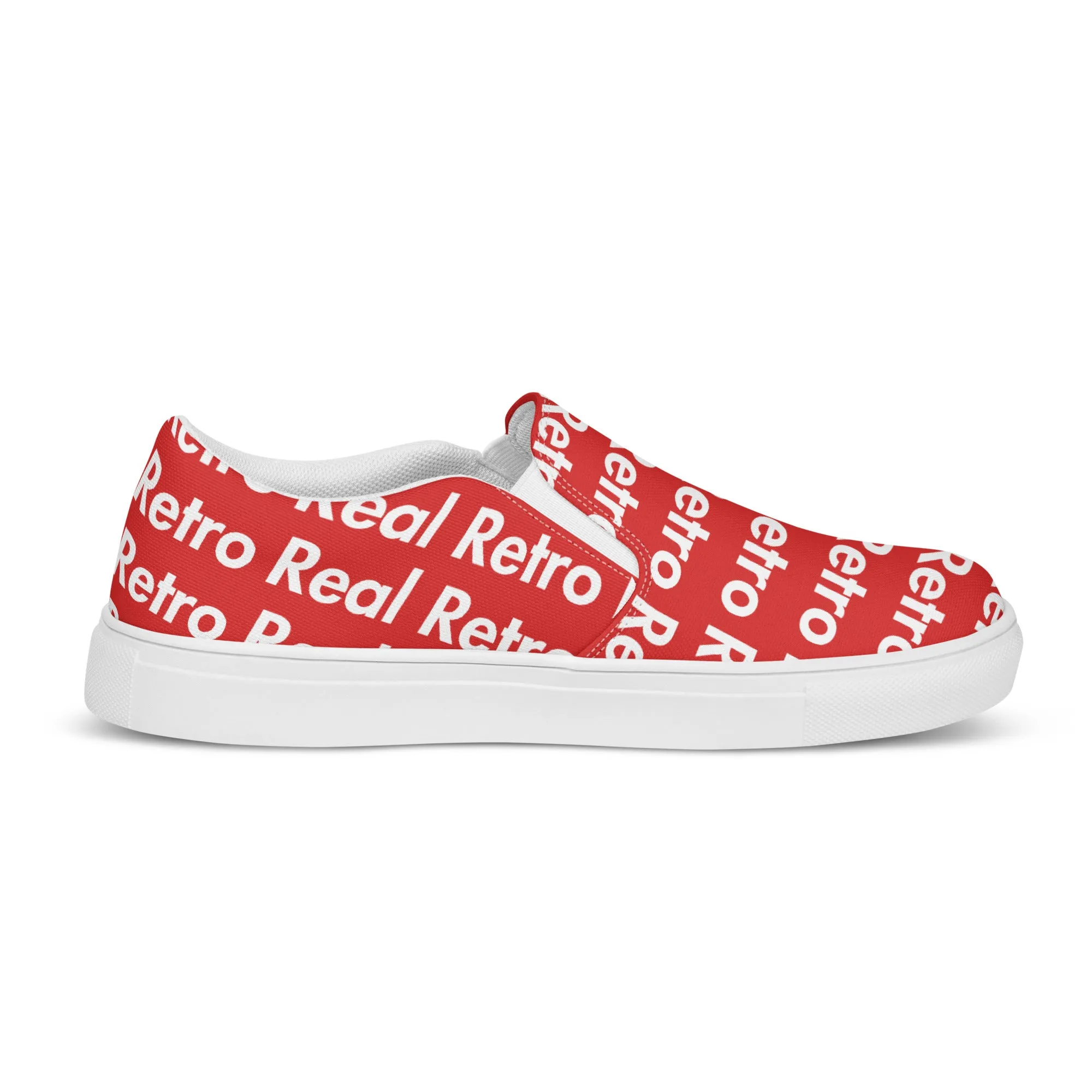 Real Retro Red Men’s slip-on canvas shoes