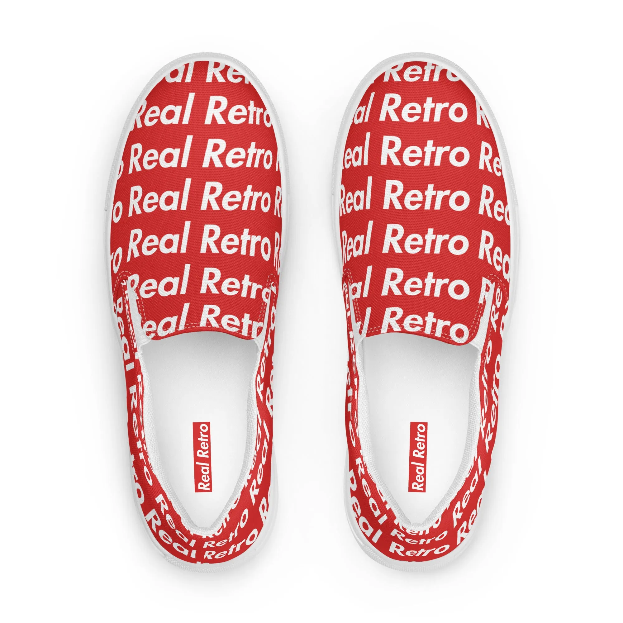 Real Retro Red Men’s slip-on canvas shoes