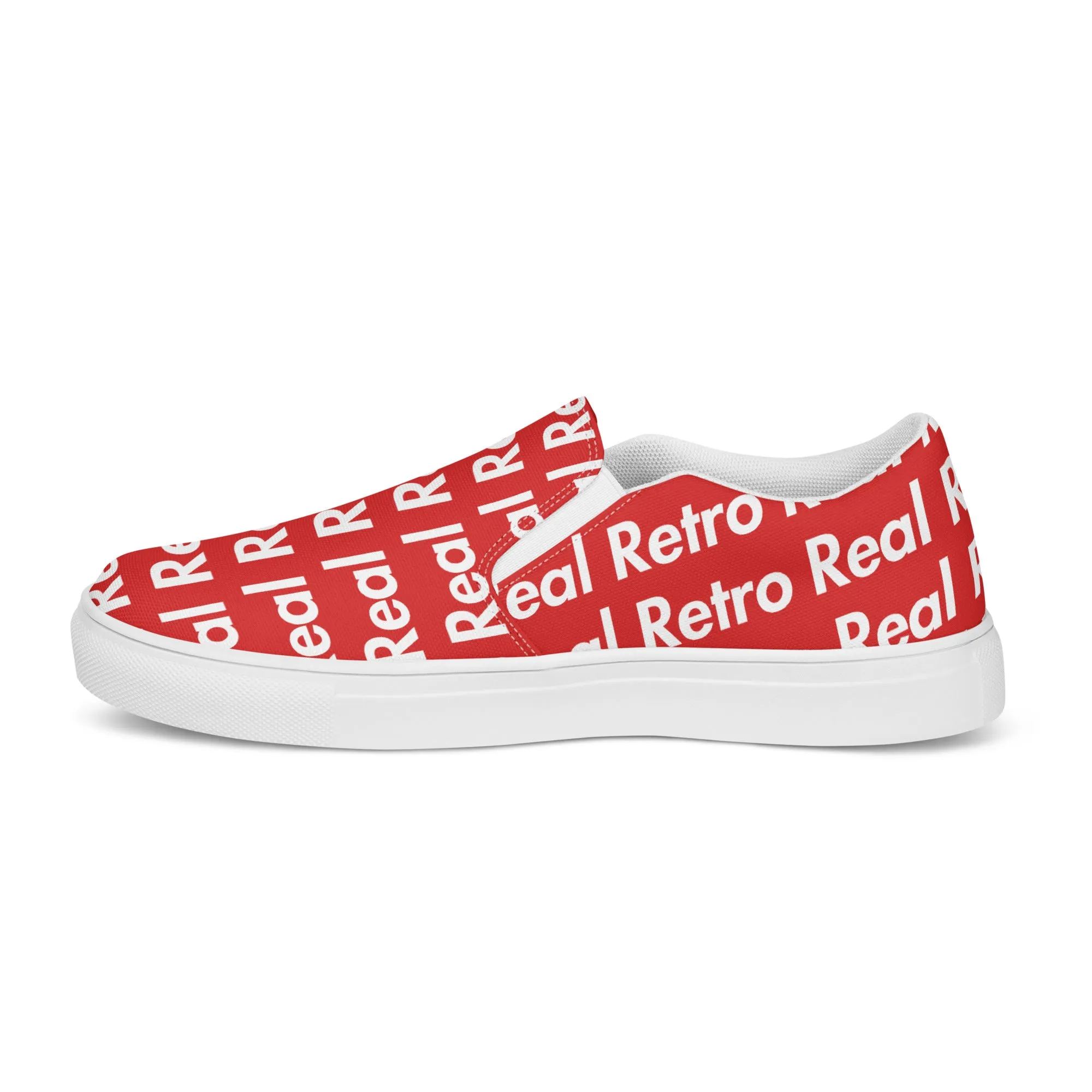 Real Retro Red Men’s slip-on canvas shoes