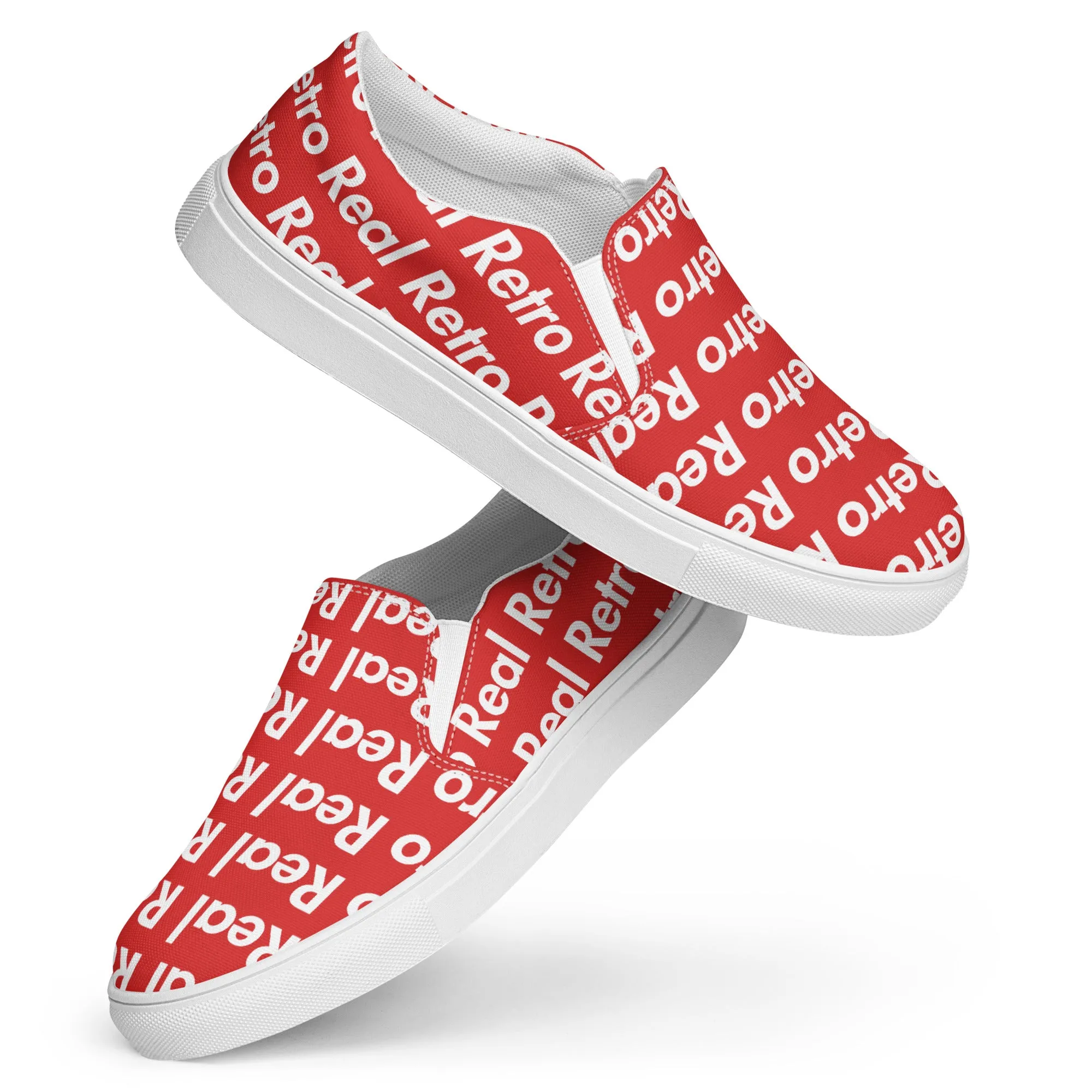 Real Retro Red Men’s slip-on canvas shoes