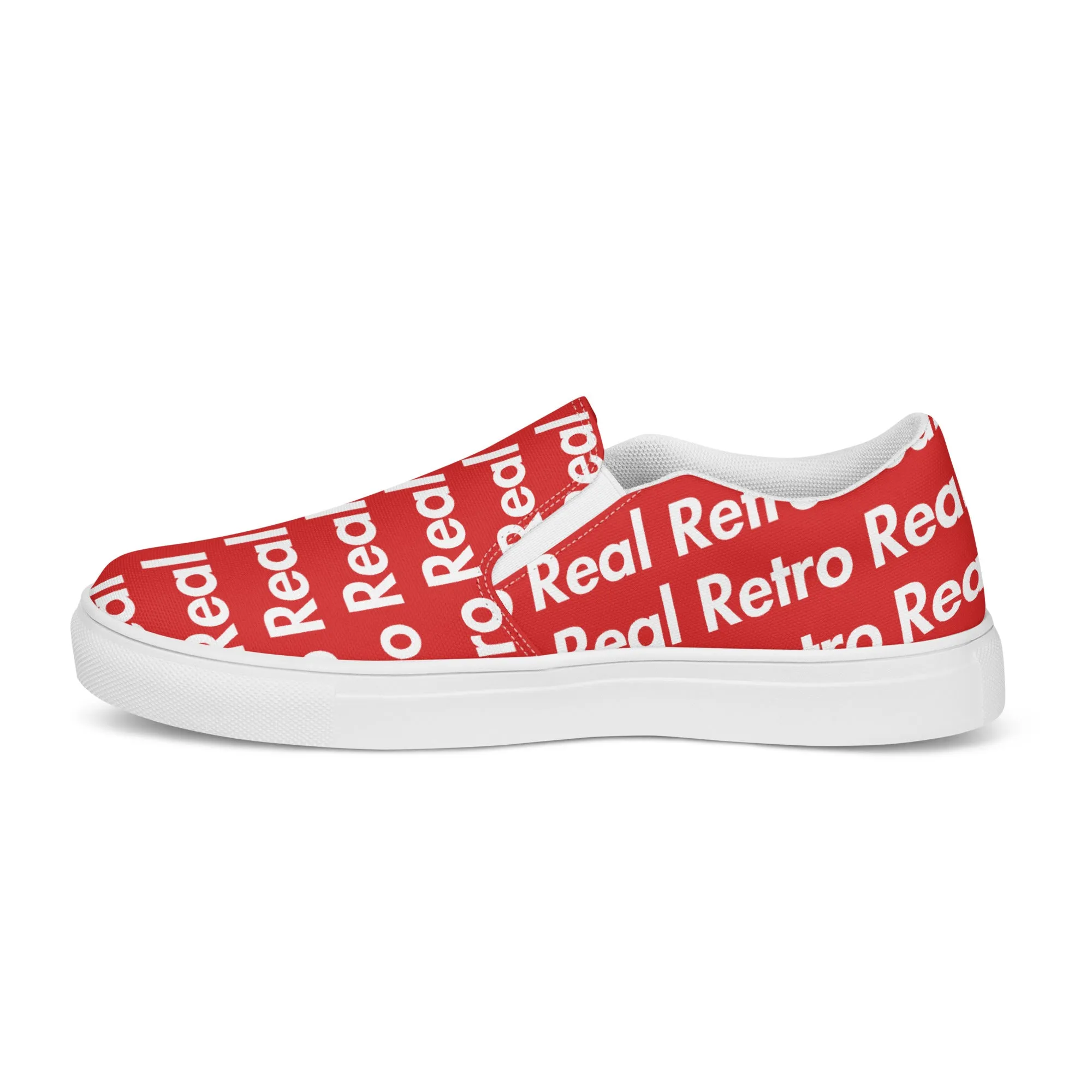 Real Retro Red Men’s slip-on canvas shoes