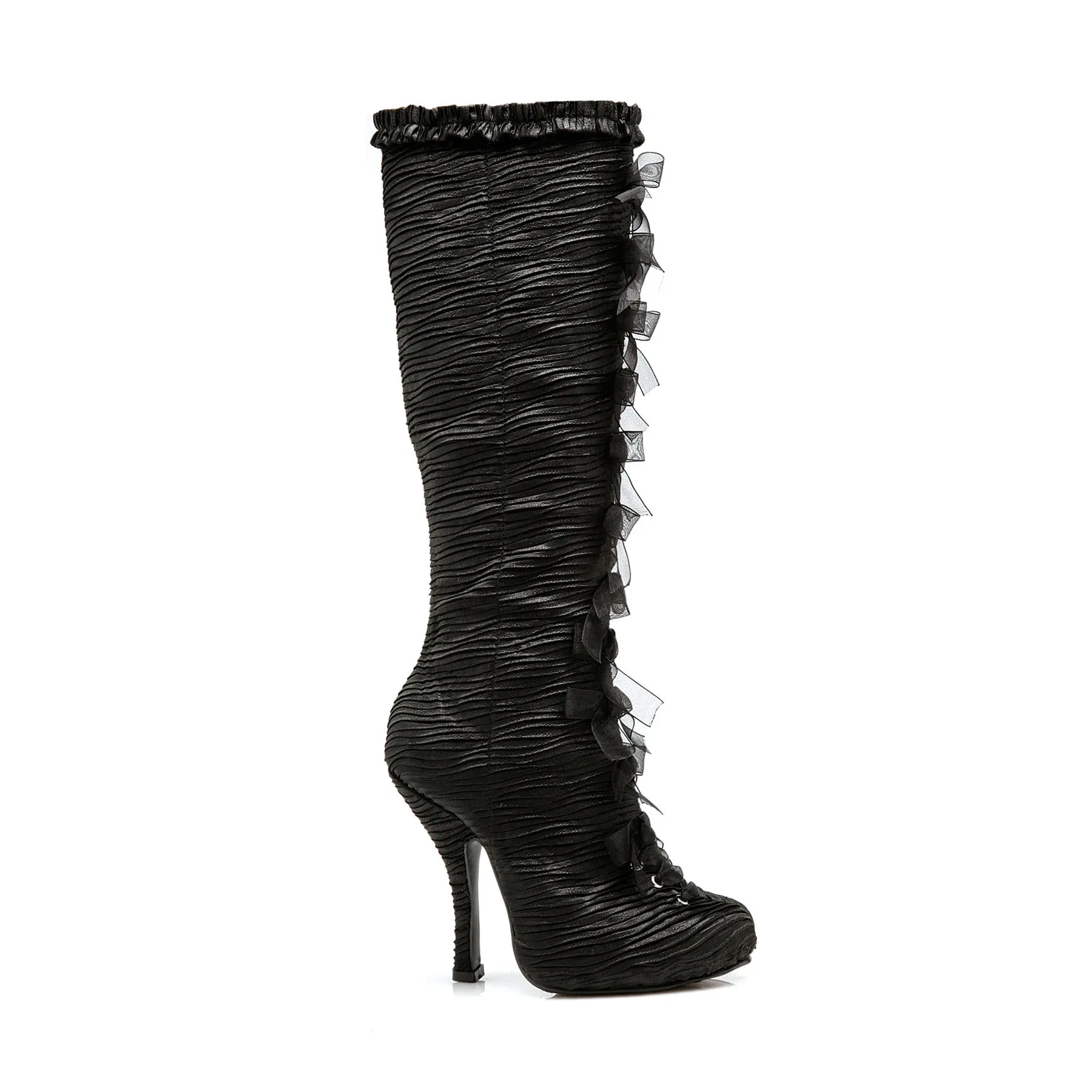 Satin Knee Boots with Concealed Platform